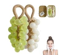 Grape Soap, Handcrafted Grapes Soaps on a Ropes, Natural Cold Process Artisan Soaps, DIY Exquisite Home Decor and Gift Choice for Washing Hands and Fresh Air Men Women (Green+White)
