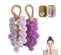 Grape Soap, Handcrafted Grapes Soaps on a Ropes, Natural Cold Process Artisan Soaps, DIY Exquisite Home Decor and Gift Choice for Washing Hands and Fresh Air Men Women (Purple+Light purple)