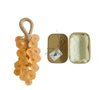 Grape soap on a rope - Cold Process Aromatic Decorative Bar Soap, Natural Cluster Shaped Soap for Hand Face Bath, Christmas Birthday Gift Men Women (Osmanthus)