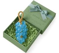 Grape Soap On A Rope, Crystal Grape Soap for Hand Face, Handmade Natural Cold Process Soaps with A Light Fruity Aroma (Blue+Gift Box)