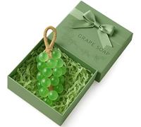 Grape Soap On A Rope, Crystal Grape Soap for Hand Face, Handmade Natural Cold Process Soaps with A Light Fruity Aroma (Green+Gift Box)