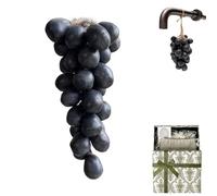 Grape Soap On A Rope,Grape Cluster Soap, Handmade Grape-Shaped Soaps,Natural Cold Process Artisan Soaps for Face, Body Shower & Hands, Decorative Gift (black)
