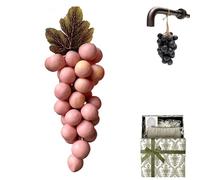 Grape Soap On A Rope,Grape Cluster Soap, Handmade Grape-Shaped Soaps,Natural Cold Process Artisan Soaps for Face, Body Shower & Hands, Decorative Gift (pink)