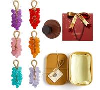 Grape Soap on a Rope, Grape Shaped Soap with Hook, Handmade Crystal Grapes Gentle Cleansing Soaps, Fresh Air, Decorative for Washing Hands&Bath, for Men&Women (Set-E)