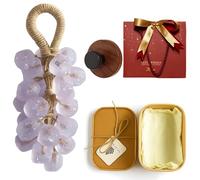 Grape Soap on a Rope, Grape Shaped Soap with Hook, Handmade Crystal Grapes Gentle Cleansing Soaps, Fresh Air, Decorative for Washing Hands&Bath, for Men&Women (Light Purple (rose))