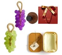 Grape Soap on a Rope, Grape Shaped Soap with Hook, Handmade Crystal Grapes Gentle Cleansing Soaps, Fresh Air, Decorative for Washing Hands&Bath, for Men&Women (Set-A)