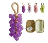 Grape Soap on a Rope,Handcrafted Grape Soap,Hand Washing and Bath,Handmade with Fresh Vine Essence - Perfect for Skin Hydration (Purple)