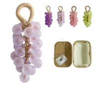 Grape Soap on a Rope,Handcrafted Grape Soap,Hand Washing and Bath,Handmade with Fresh Vine Essence - Perfect for Skin Hydration (Light Purple)