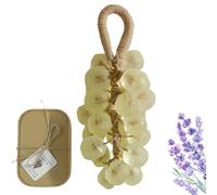 Grape Soap on a Rope, Handmade Crystal Grape Soap Cluster, Gentle Cleansing Gift for Men and Women, Unique Bathroom Décor Accessory (Style J)