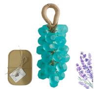 Grape Soap on a Rope, Handmade Crystal Grape Soap Cluster, Gentle Cleansing Gift for Men and Women, Unique Bathroom Décor Accessory (Style F)