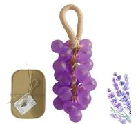 Grape Soap on a Rope, Handmade Crystal Grape Soap Cluster, Gentle Cleansing Gift for Men and Women, Unique Bathroom Décor Accessory (Style A)