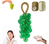Grape Soap on a Rope, Handmade Crystal Grape Soap, Decorative for Washing Hands and Bath Cold Process Method, Gift Choice for Decoration Soaps Men Women (Green)