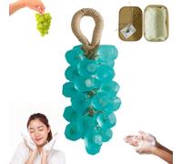 Grape Soap on a Rope, Handmade Crystal Grape Soap, Decorative for Washing Hands and Bath Cold Process Method, Gift Choice for Decoration Soaps Men Women (Blue)