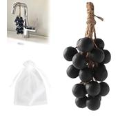 Grape Soap on a Rope - Handmade Grape Cluster Soap, Green GrapesSoap for Face Washing Hands, Long-Lasting Fragrance and Fresh Air (Black, 20 in a string)
