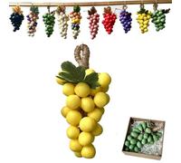 Grape Soap on a Rope, Handmade Grape Shaped Soap, Face & Body Bath Grapes Cluster Soaps for Shower, Home Decor (Yellow)