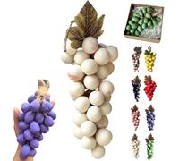 Grape Soap on a Rope, Handmade Grapes-Shaped Soap, for Face, Hands, Body Shower & Fresh Air, Home Decor (White,42pcs)