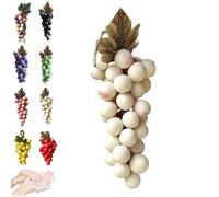 Grape Soap on a Rope, Handmade Grapes-Shaped Soaps, Natural Cold Process Artisan Soaps for Face, Body Shower & Hands, Decorative Soap Bars for Bathroom or Home Aesthetic (White 1pcs)