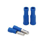 Grapelet Lot de 100 cosses de câble - Connecteurs ronds bleus x 50 - Cosses rondes bleues x 50 - Connecteurs à sertir isolés - Pour voiture, électronique et loisirs