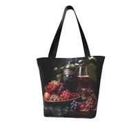 Grapes and Wine Sac à bandoulière pour femme Noir Taille unique