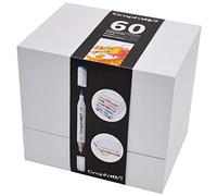 GRAPH’IT Kit Dessin 60 Marqueurs Brush - Pointe Pinceau et Extra Fine - Marqueurs à Alcool Rechargeables - Idéal Illustration, Manga et Design - Rangement Feutres Pratique, Palette Couleurs