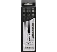 GRAPH’IT Marker Set de 3 marqueurs à alcool double pointe pour dessin de manga et illustration, pointe fine et biseautée - Set Black & White
