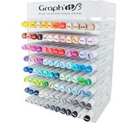 GRAPH’IT Marqueurs à Dessin - Coffret de 96 Marqueurs Alcool Double Pointe - Illustration, Manga - Pointe Extra Fine et Pinceau - Présentoir 8 Niveaux - Couleurs Mélangeables et Rechargeables