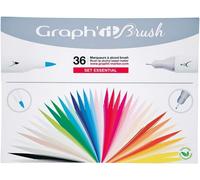 Graph¿It Marqueurs Couleurs - Set De 36 Marqueurs À Alcool Double Pointe - Illustration, Manga, Dessin - Pointe Extra-Fine Et Pinceau - Couleurs Éclatantes Et Rechargeables - Brush Marker