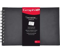 Graph¿It The Book Carnet À Reliure Spirale De Papier Layout Extra-Blanc Double Face Pour Encre À Alcool, Couverture Rigide Avec Élastique, 40 Feuilles Micro-Perforées, 300gr/M2, Format A5