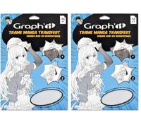 GRAPH’IT - Trame à transférer pour le dessin et illustration Manga - décalcomanie par transfert à sec - format A4 - motif Points dégradés (Lot de 2)
