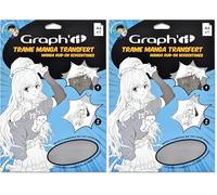 GRAPH’IT - Trame à transférer pour le dessin et illustration Manga - décalcomanie par transfert à sec - format A4 - motif Ombres Foncées (Lot de 2)