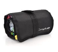 GRAPH’IT Trousse vide Roll&Go en tissu noir pour 24 marqueurs ou feutres de diamètre d’environ 1,5-2cm, maintenus par ruban élastique tissé, fermeture par bouton clips