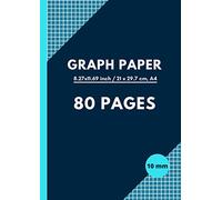 Graph Paper: 10 mm Squares Maths Notebook, 1 cm Squared Quad Ruled Grid Paper Notebook for Mathematics (Maths), Science, Graph, 80 Pages, Quality White Paper - Blue Cover