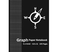 Graph Paper Composition Notebook 4 x 4 Quad Ruled Grid Paper | Grid Paper for Math and Science Students | 100 Pages