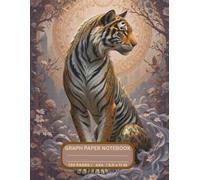 Graph Paper Composition Notebook: 4x4 Quad Ruled 4 Squares Per Inch Grid Pages Workbook for Math and Science Students. Cute Floral Tiger