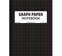 Graph Paper Composition Notebook: Black | Quad Ruled 4x4, Grid Paper for Math and Science Students | 8.5 x 11 inches, 100 Pages | Math Notebook for Graphing