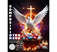 Graph Paper Composition Notebook Quad Ruled 4x4: 120 White Paper Grid Pages Gray 4 Squares per Inch 60 Sheets for School College Student Teacher Class ... Size 7.5”x9.25” Easter Pigeon Bunny Rood.