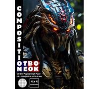 Graph Paper Composition Notebook Quad Ruled 4x4: 120 White Paper Grid Pages Gray 4 Squares per Inch 60 Sheets for School College Student Teacher Class ... Draw Size 8.5”x11” Alien Predator Warrior 26.