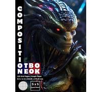 Graph Paper Composition Notebook Quad Ruled 5x5: 120 White Paper Grid Pages Gray 5 Squares per Inch 60 Sheets for School College Student Teacher Class ... Draw Size 8.5”x11” Alien Predator Warrior 30.
