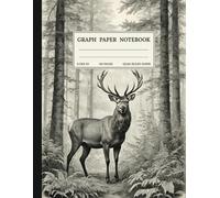 Graph Paper Composition Notebook: Quad Ruled 5x5 Stag Deer Forest Black and White Vintage Aesthetic wildlife Illustration. For Students. College, School, Office & Work