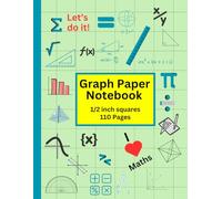 Graph Paper Notebook 1/2 Inch Squares: 110 Pages Math Notebook for Kids | Graph paper for kids | Lined Graph Paper Composition Notebook | 1/2 inch square | 8.5 x 11 inches | Dark Gray Grid Lines
