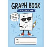 Graph paper notebook 1 cm square grid: 120 pages of grey lined 1 cm squares, 8.5x11 Inch pad size, composition workbook for student teacher school home or office