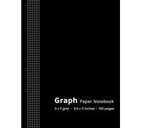 Graph Paper Notebook - 5x5 Grid - 8.5 x 11 - 100 Pages: Quadrille Composition Book for Math, Science & Engineering Students, School & Work - Quad Ruled 5 Squares per Inch - Black