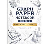 Graph Paper Notebook 5x5 Grid: Quad Ruled 120 Pages, Large 8.5 x 11, Perfect for Math, Geometry, Engineering, Drafting & Technical Drawing
