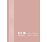 Graph Paper Notebook - 8.5 x 11 - 4x4 Grid - 100 Pages: Quad Ruled Graphing Composition Book for Math, Science & Engineering Students, School, Work & ... Squares - Aesthetic Pink (Rose Tan) Cover