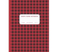 Graph Paper Notebook 8.5 x 11: Red and Black Gingham Notebook - Minimalist Graph Ruled Composition Book for School, College, University & Work, Simple Grid Journal for Students, Teens, Men & Women