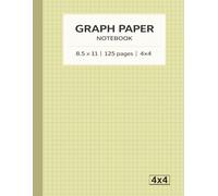 Graph Paper Notebook 8.5 x11 | 4x4 | 125 Pages: Grid Pages Composition-Style Notebook for Math and Science