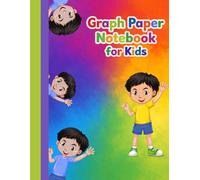 Graph Paper Notebook for Kids: 1/2 Inch Squares, Math and Science Grid Paper for Elementary School and Homeschool Students | 100 pages 50 sheets | Multi Color Background + Waving Boy