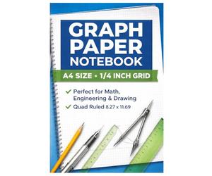 Graph Paper Notebook for Middle School Math: Quad Ruled Grid Paper Pad for Students, Architects, Engineers, Math Practice & Sketching | Large 8.27 x 11.69 in