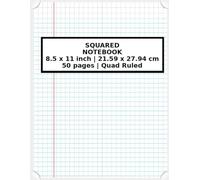 Graph Paper Notebook - Grid Notebook - Squared 1 cm squares, (120 pages, 8.5" x 11")