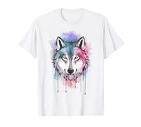 Grapheino Co. T-Shirt Loup Enfant Multicolore S Unisex Illustré